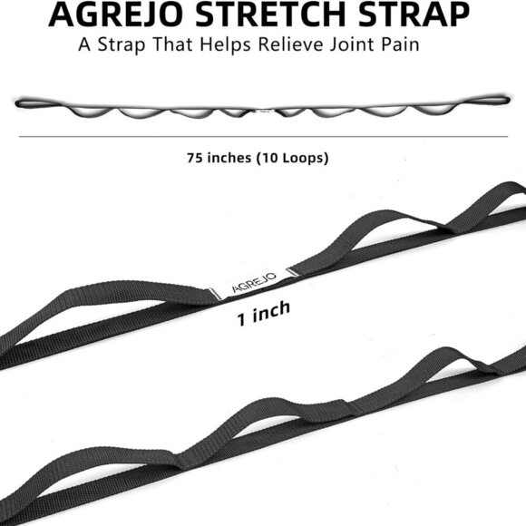 Stretching Strap Yoga Strap Physical Therapy for Home Workout, 10 Loops Non-Elas - Picture 4 of 6